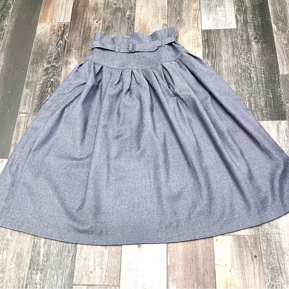 Vintage Neiman Marcus Wool High Waist Yoke Full Pleated Maxi Skirt France Sz 10 - Picture 6 of 11